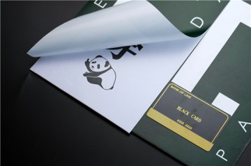 逆向磨砂，雙層雙面印刷厚紙卡